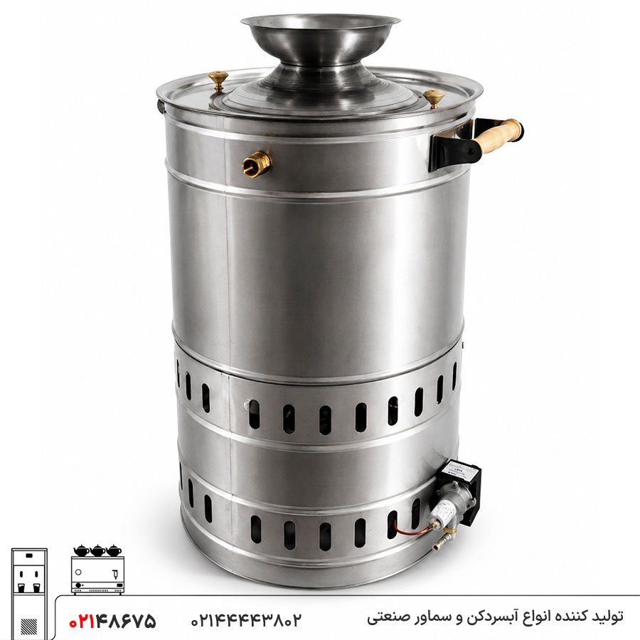 stokehole-60-liter-gas-samovar سماور گازی ۶۰ لیتری تنوره دار