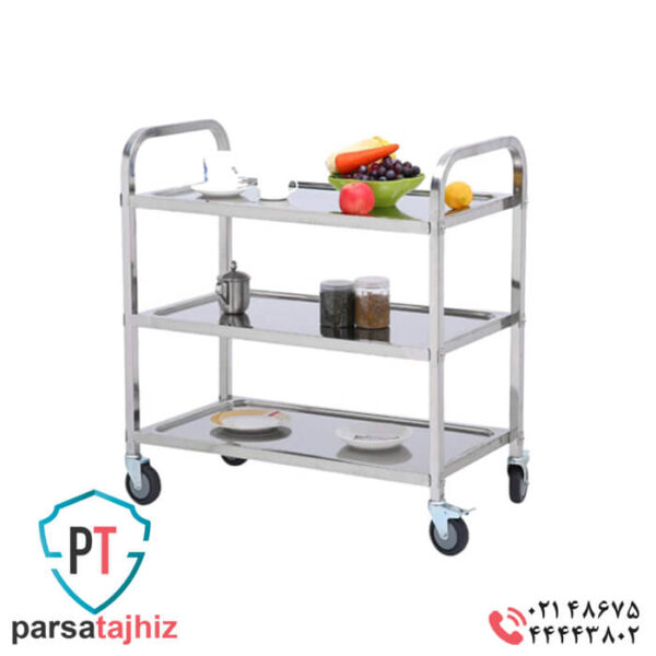 ترولی سه طبقه استیل مدل 21830