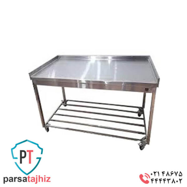 میز کار استیل چرخ دار 190